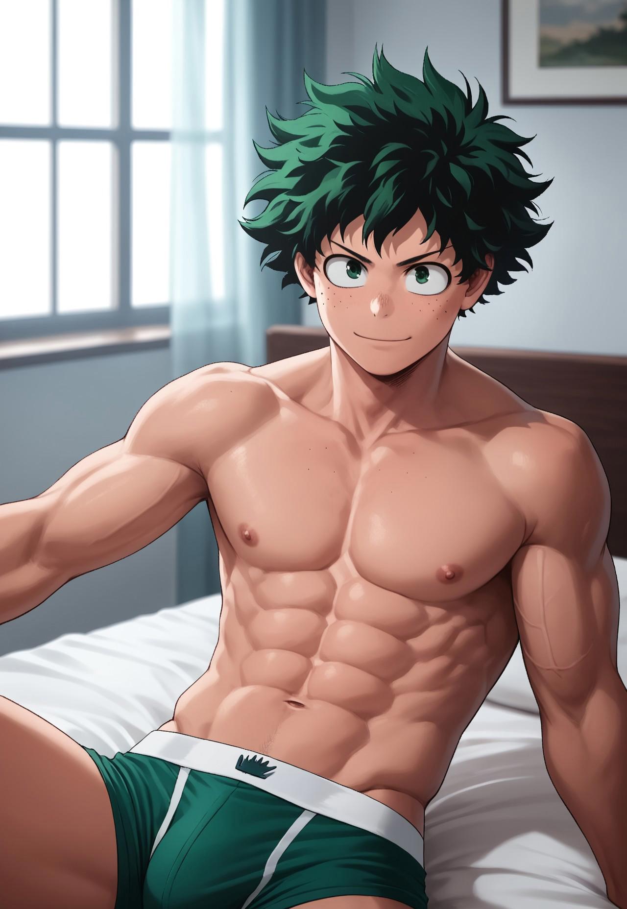 male, male_focus, male_only, male_underwear, midoriya_izuku, muscular, musc...