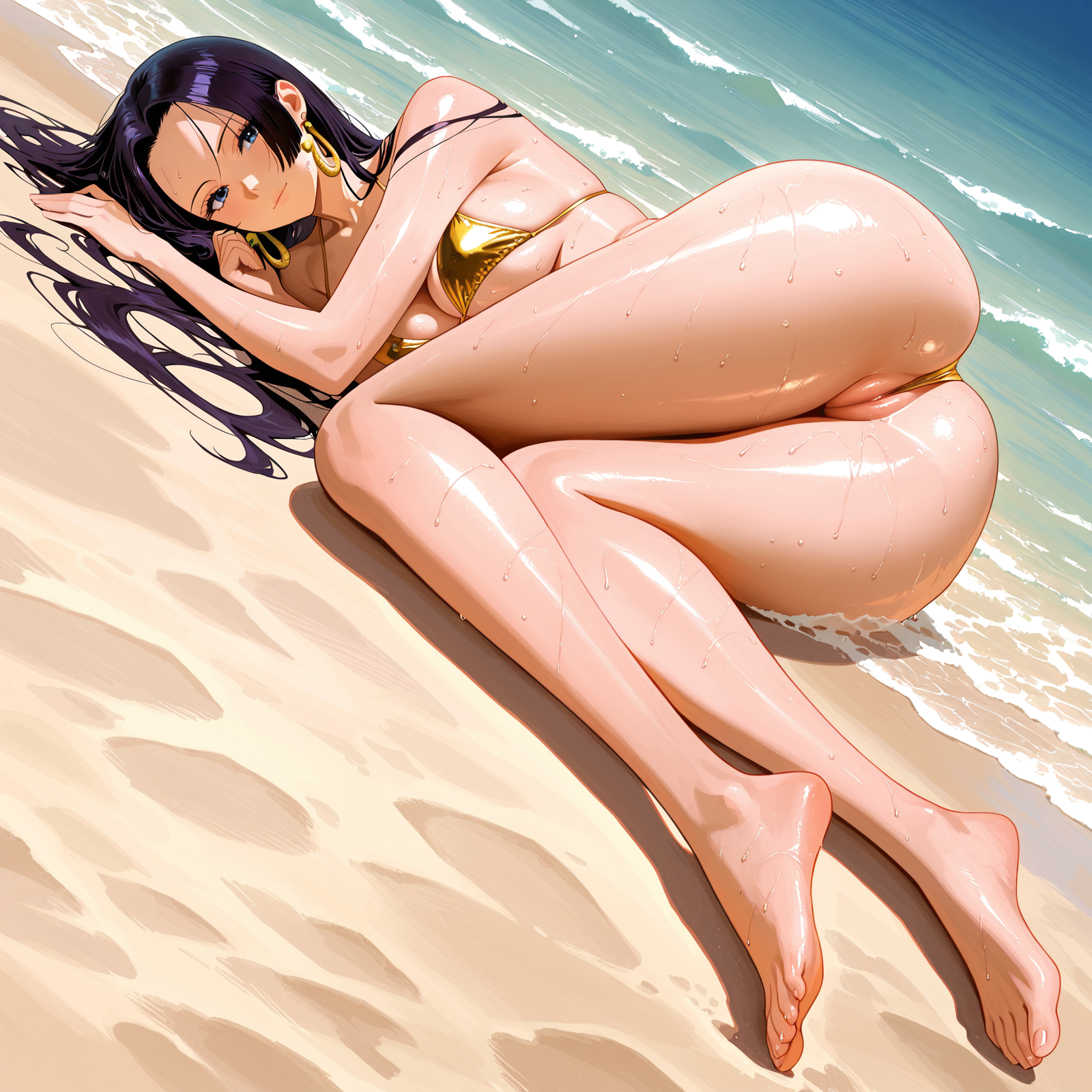 Confident Boa Hancock striking a pose in a bikini